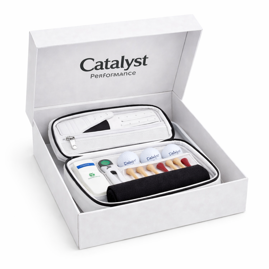 Deluxe Gift Case,Select Your Glove Level,Custom Printed Golf Tees,Towel,Balls,Divot Tool,Range Finder, Hat Clip And Ball Markers